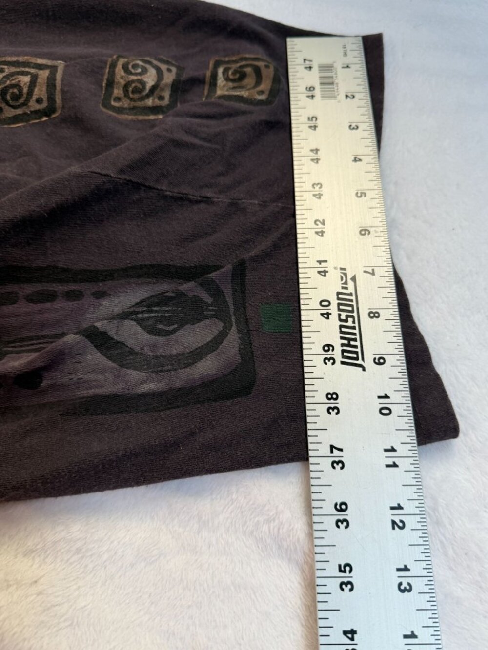 Blue Fish Vintage 1980s Wide Leg Pants Purple Stamped Print Elastic Waist Size 1 - Picture 12 of 16